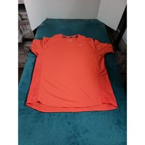 Nike Shirt Size Extra Large Mens Orange Dri-Fit Running Long Sleeve Race Day